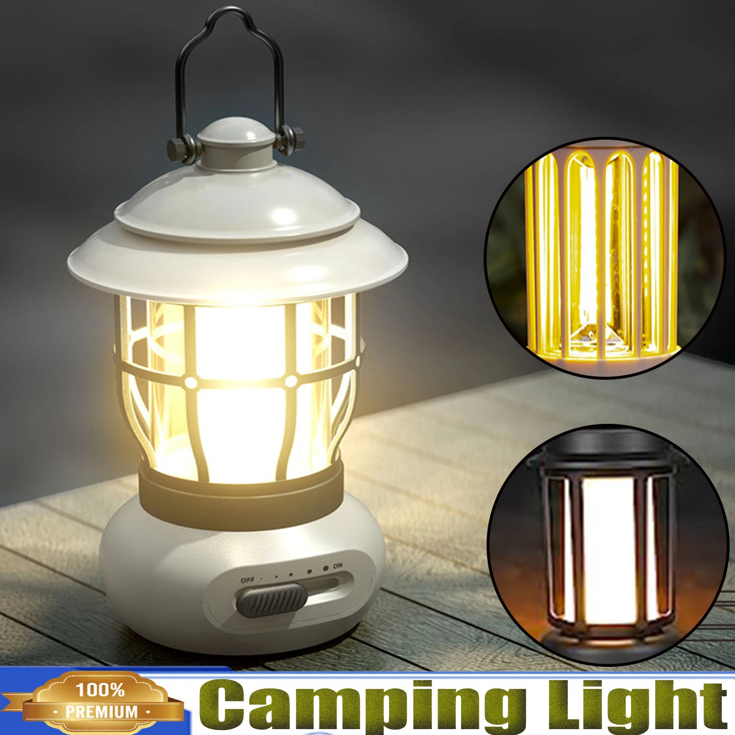 

LED Camping Lantern,Portable Lightweight Waterproof Rechargeable LED Flashlight for Indoor Outdoor Home Emergency Light Power