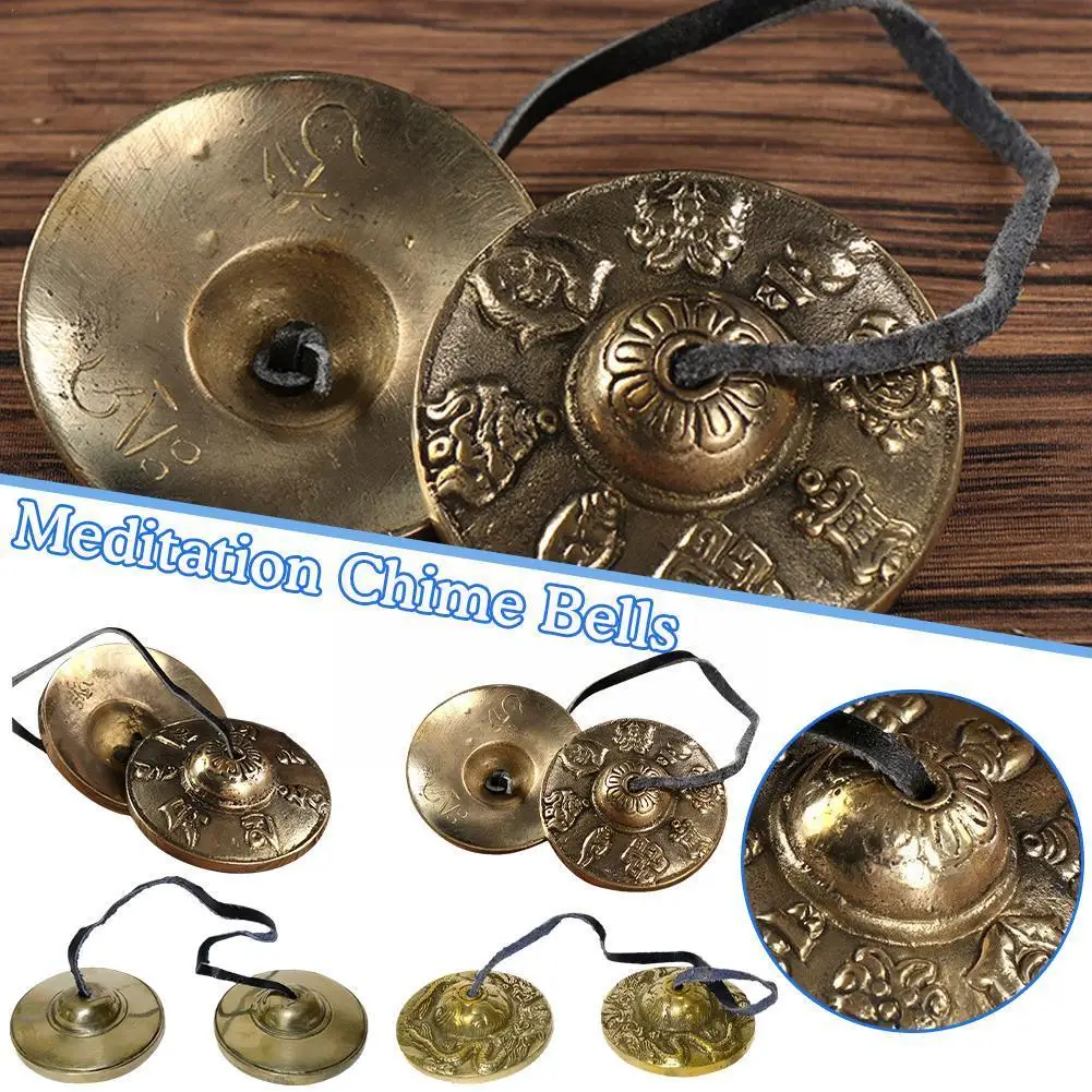 

Tibetan Meditation Chimes Tingsha Cymbal Bell Mindfulnee Buddhist Home Decor Nepal Bells Tibetan Bronze T3E3