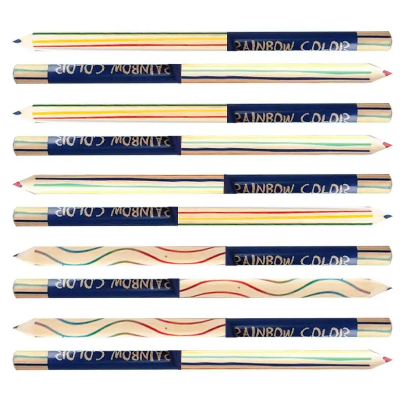 For Kids 10 Pieces Colored Drawing Pencil 4-in-1 Color Pencil Set For Coloring Books Drawing Sketching