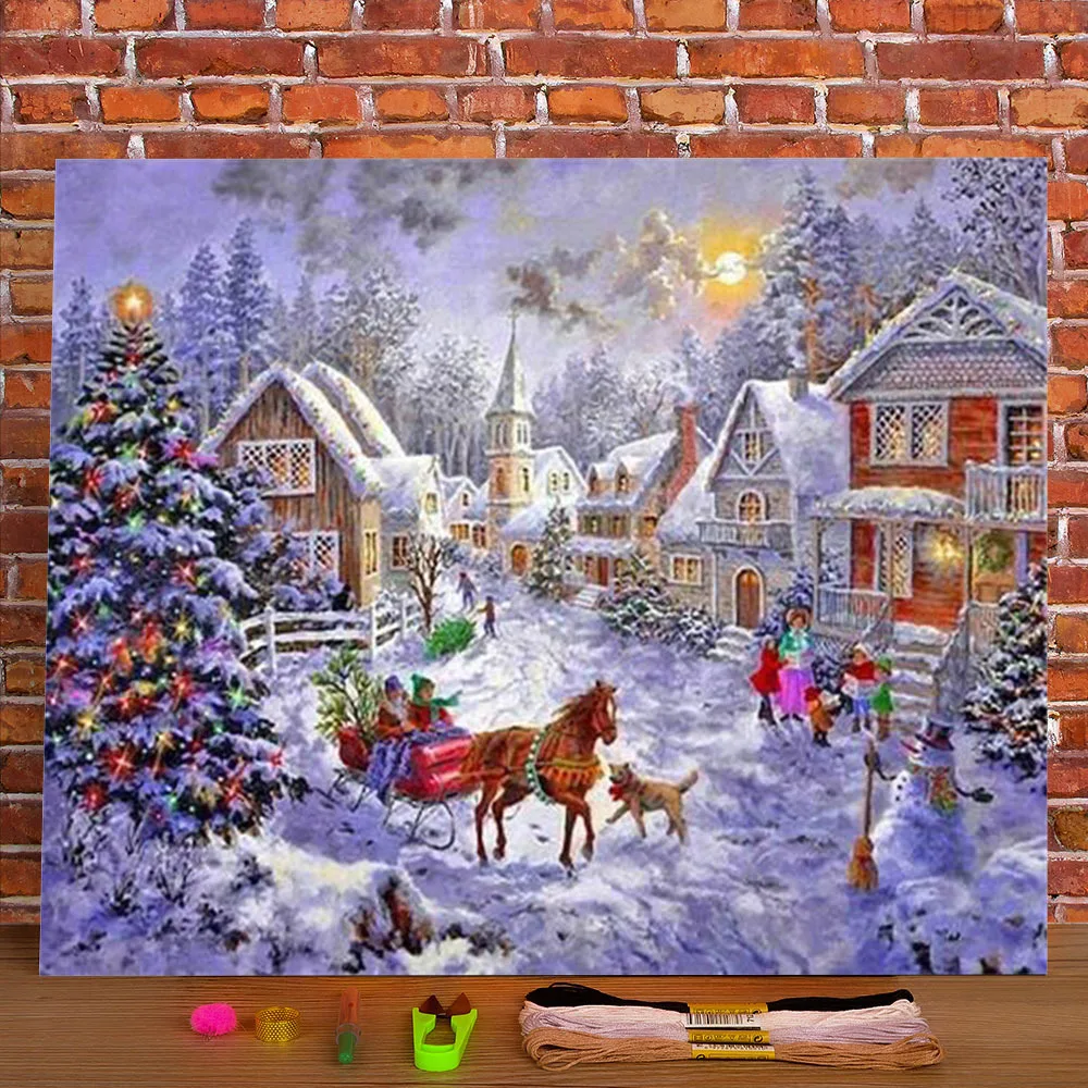 

Christmas Tree Printed 11CT Cross Stitch DIY Embroidery Patterns DMC Threads Craft Painting Hobby Handicraft Floss Sales