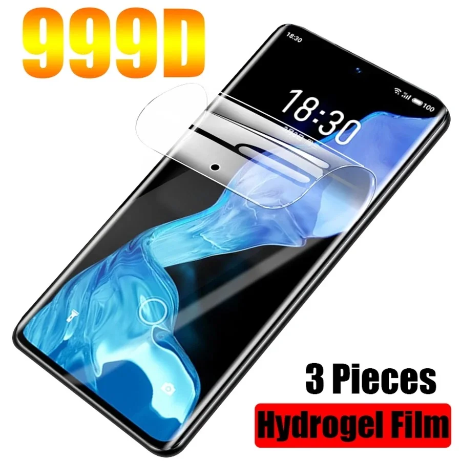 

3PCS For Meizu 18 18s Pro 18x Meizu18 5G Clear Hydrogel Full Cover Soft Screen Protector Film Not Glass