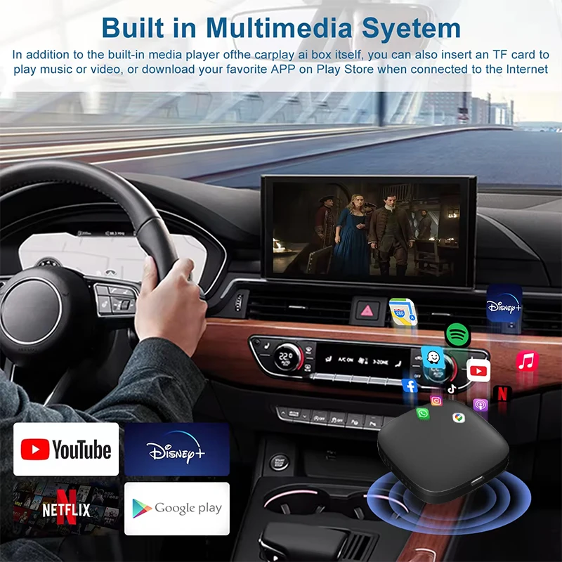TAA01 3-в-1 беспроводной автомобильный адаптер Android 10 CarPlay Android Auto WiFi 6 BT 5.4 2ГБ16ГБ или 32ГБ Plug & Play Type-C (art.: 3920dd0702cf3) - 3920dd0702cf3
