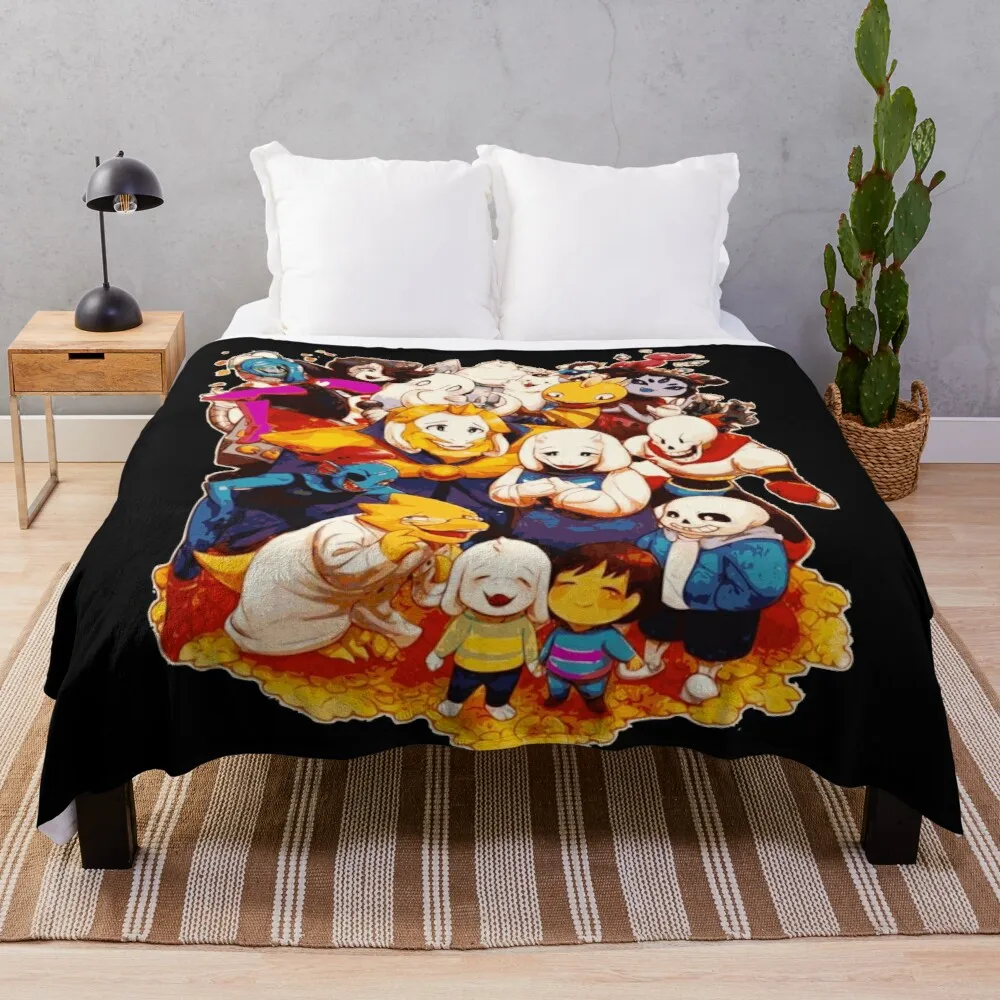 

All The Amazing Characters From Undertale - Indie Videogame Fur Home Decor Travel Blanket Travel Light Throw Blankets
