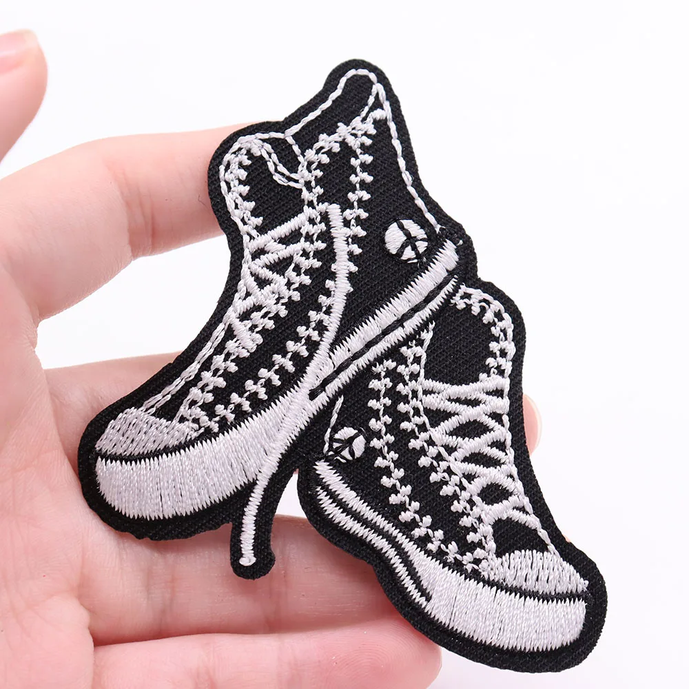 1 шт. патчи для скейтборда с принтом облака нот молния глаза кошки башни обувь дым