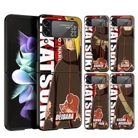 naruto akatsuki phone cover for samsung galaxy z flip case black for samsung zflip 3 5g hard pc luxury foldable shockproof shell