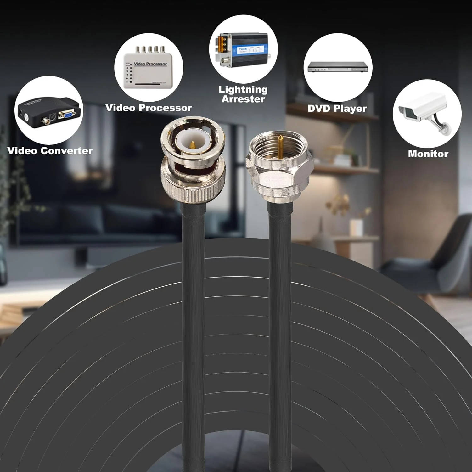RF BNC к F коаксиальный кабель с низким коэффициентом потери Удлинительный RG58 Male