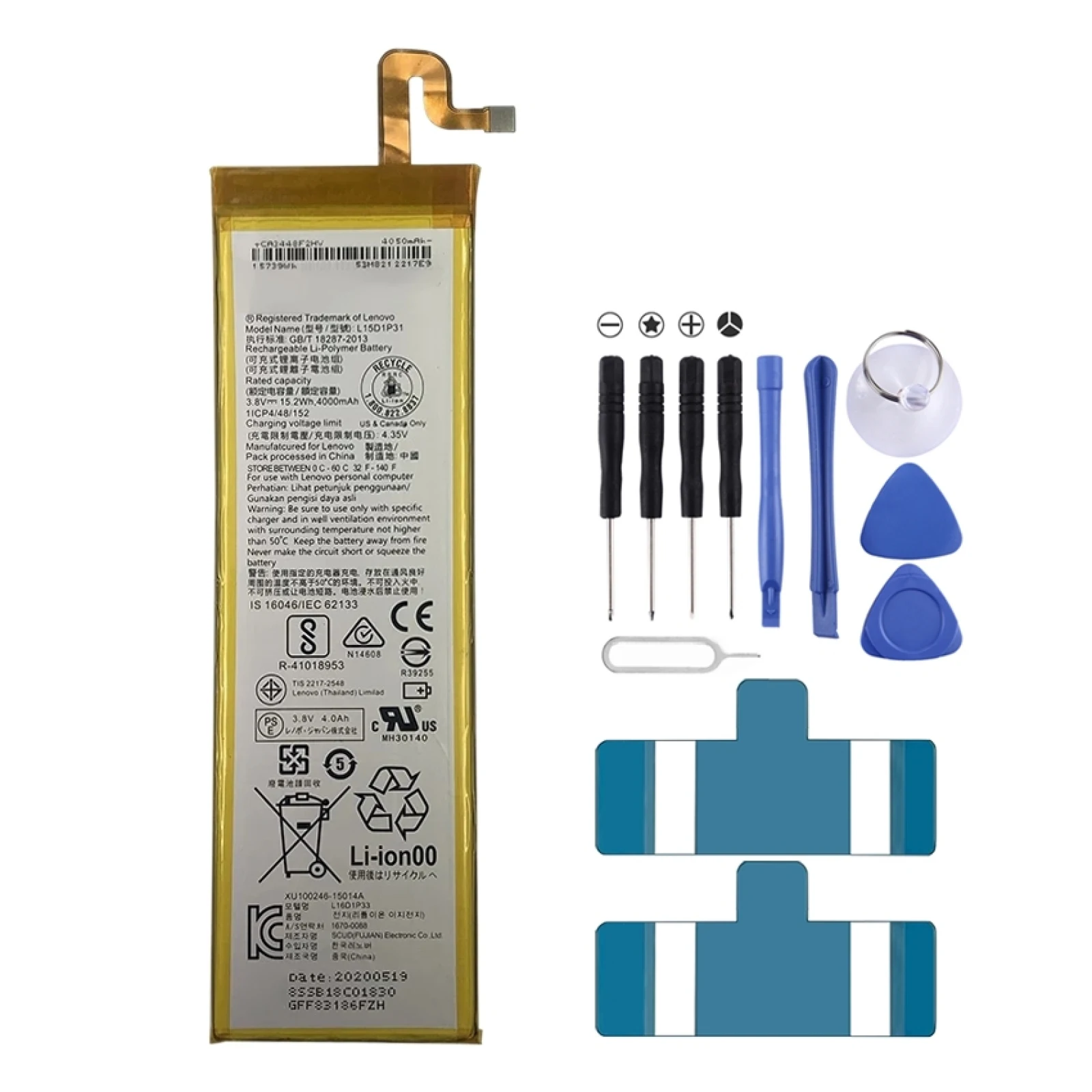 

Для Lenovo Yoga Tab3 Pro X90 YT3-X90L YT3-X90F Original 4000mAh L15D1P31 аккумулятор замена