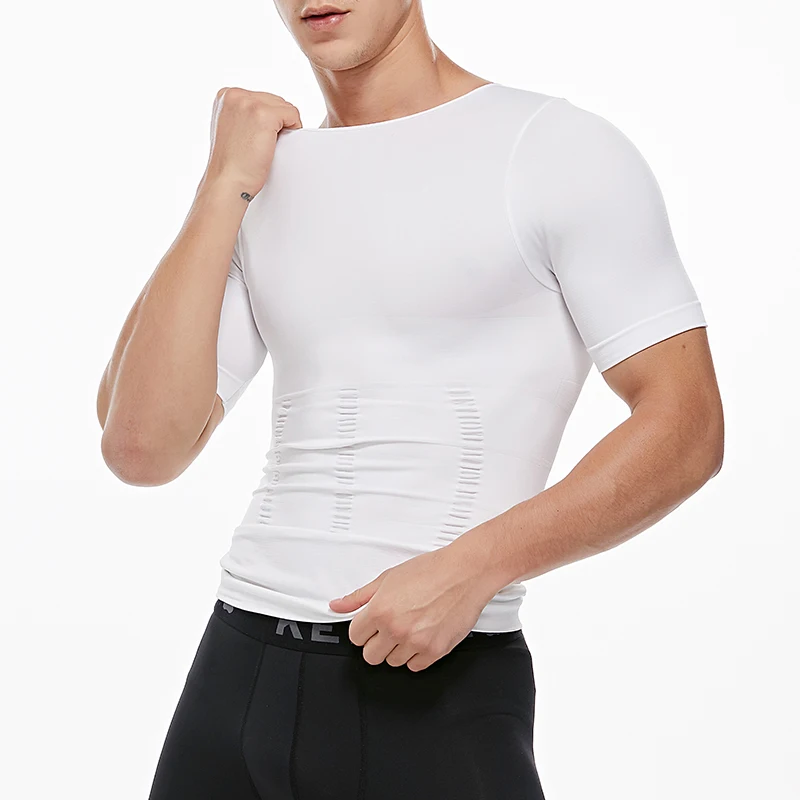 

Одежда для тренажерного зала, компрессионная рубашка для мужчин, утягивающая живот, облегающая корректирующая одежда для спорта, базовый слой, футболка для фитнеса и бега, топ для тренировок