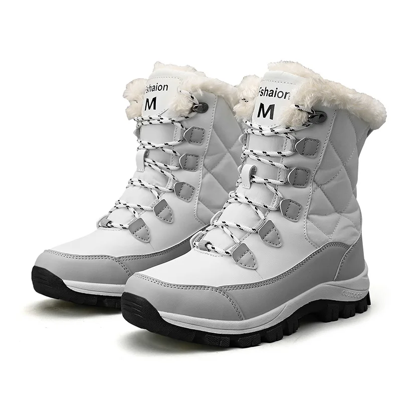 

Ankle Boots Women Winter Shoes Keep Warm Non-slip Black Snow Boots Ladies Lace-up Plus Size 41 Boots Chaussures Femme