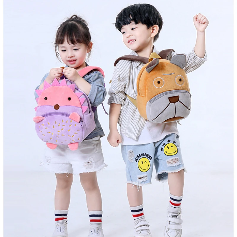 Cute Kids School Bags Children Plush Backpack 3D Cartoon Animal Kindergarten Boys Girls Schoolbags Mini Bookbag Small Backpack