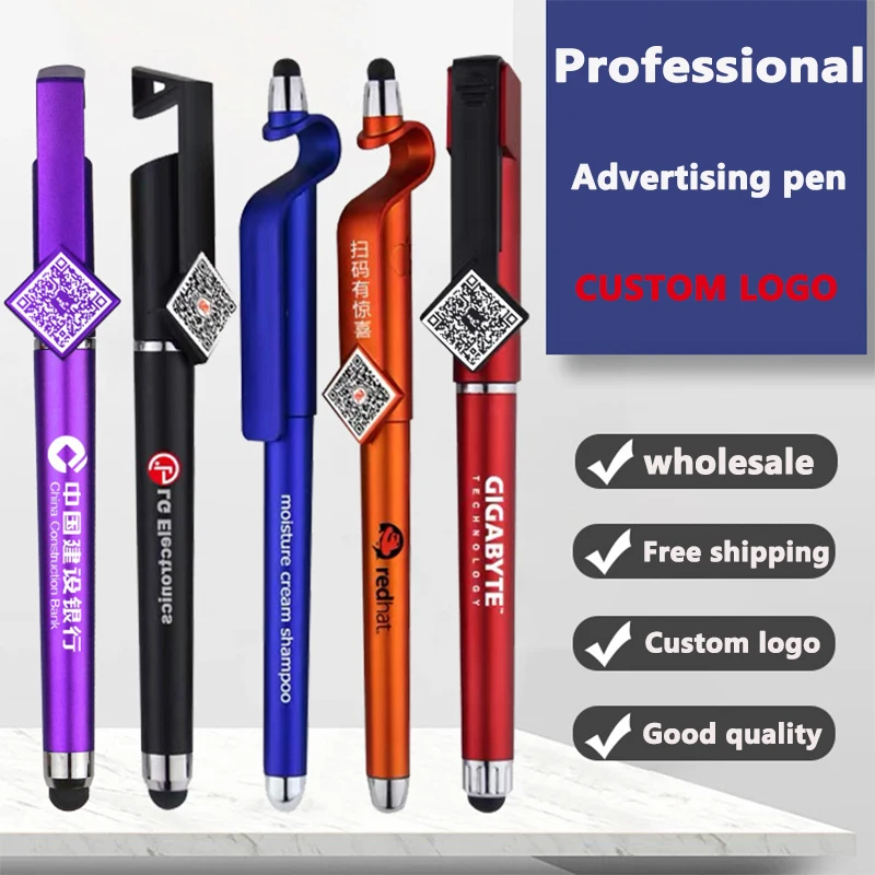 100pcs Advertising Pen Custom LOGO Ballpoint Pen Gel Pen Custom QR Code Signature Pen School Office Hotel Clinic Shop Custom Pen
