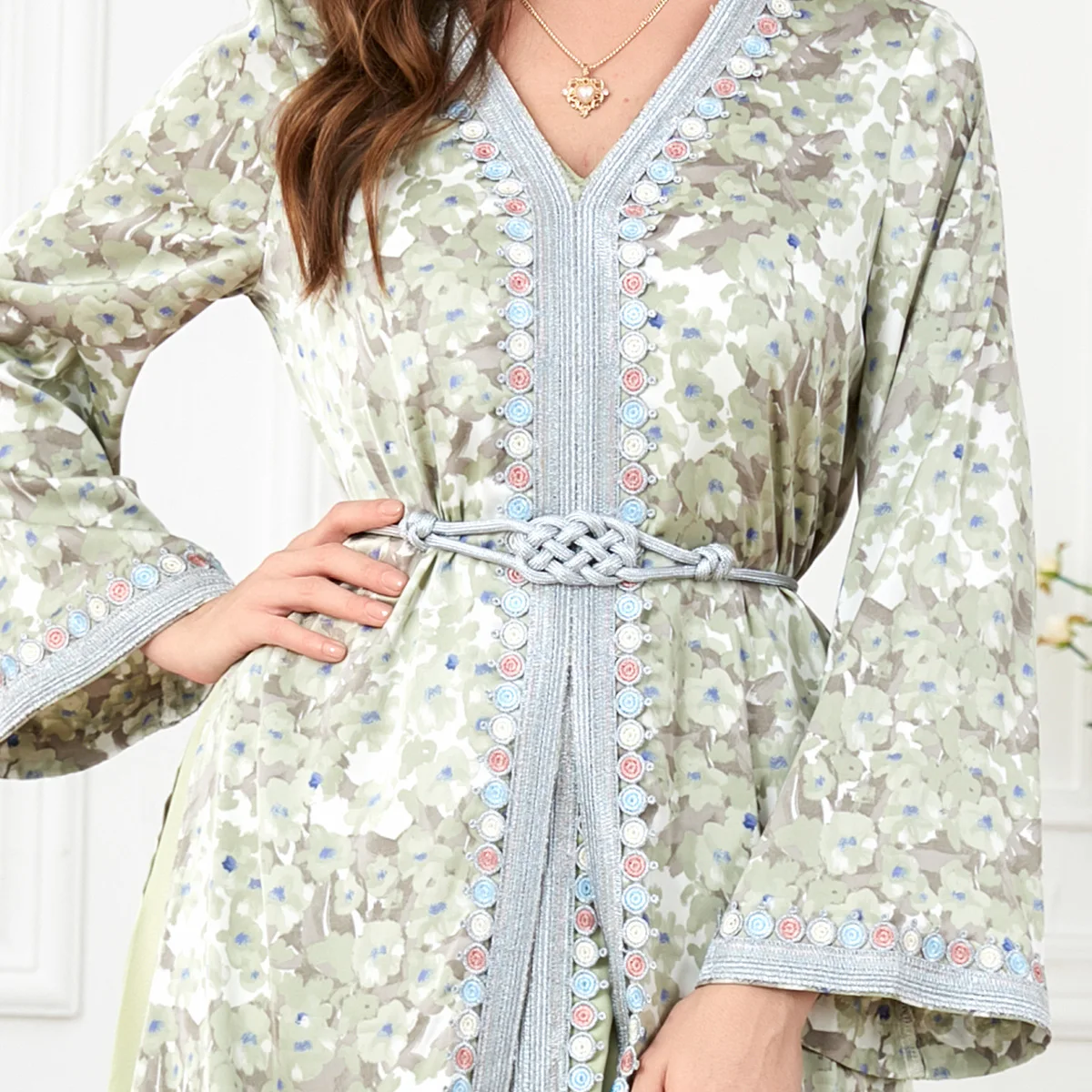 Kaftan Caftan Dress Luxurious Turkish Evening Dress Dubai Muslim Clothes Suit Women Fashion Two-piece Gown Splicing Muslim Dress