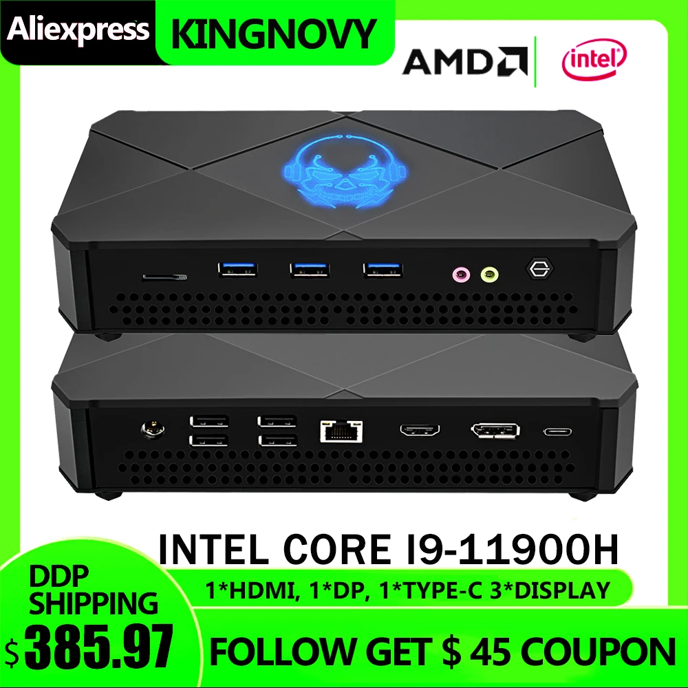 

Мини-ПК с редким процессором, Windows 11/10 Pro, Intel i9 11900H i7 11800H 64 Гб DDR4/1T NVMe SSD, игровой рабочий офисный мини-компьютер