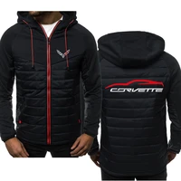 2022 new spring and autumn long sleeve color zipper hooded jacket men corvette logo tun car printing