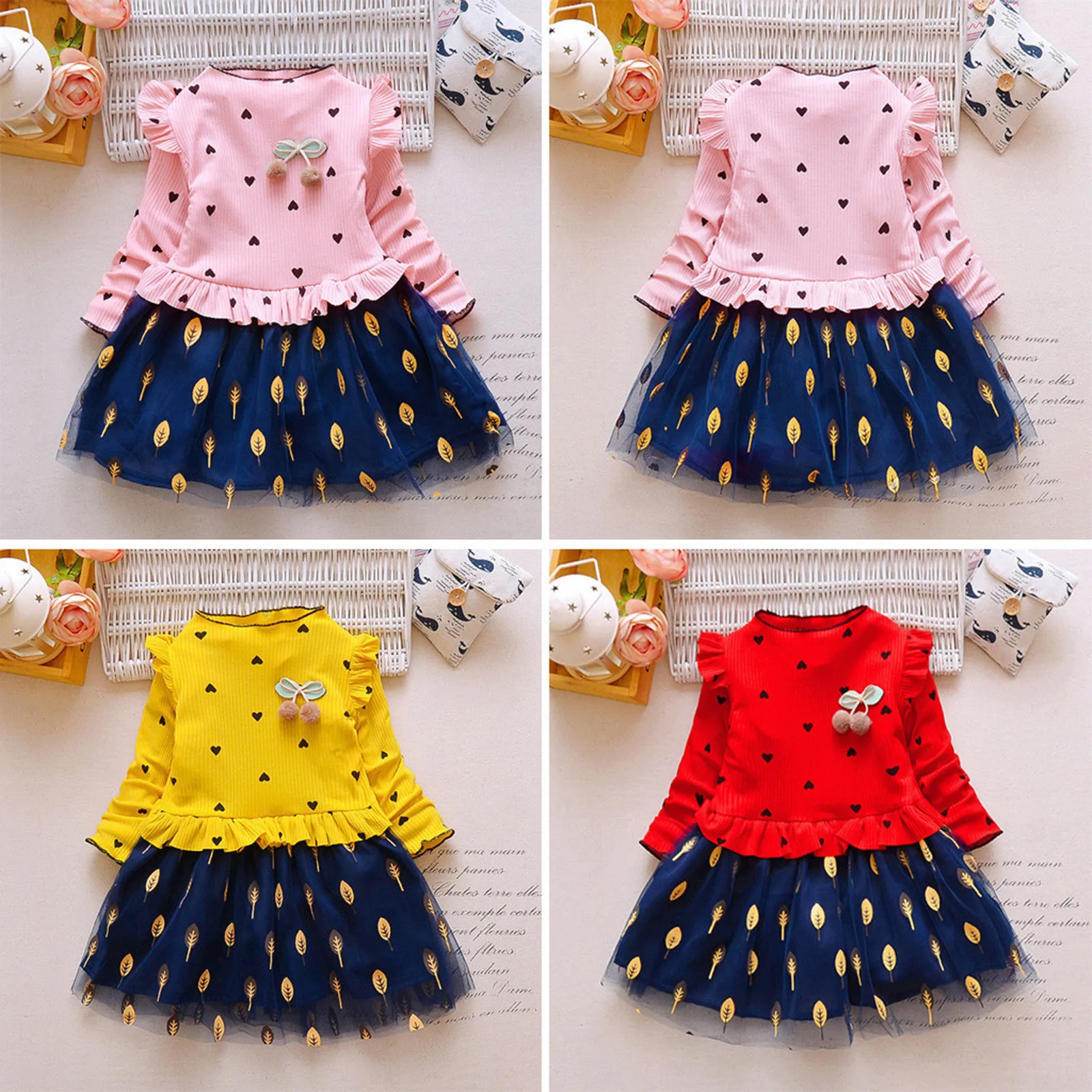 

Floral Outfits Tulle Girl Baby Kids Toddler Party Clothes Dress Princess Girls Dress&Skirt Baby White Dress