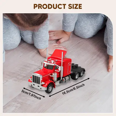 1:32 модель тяжелого грузовика из сплава, резиновые шины, обучающая литая под давлением модель грузовика, модель транспортного автомобиля для подарка на день рождения для мальчиков и детей