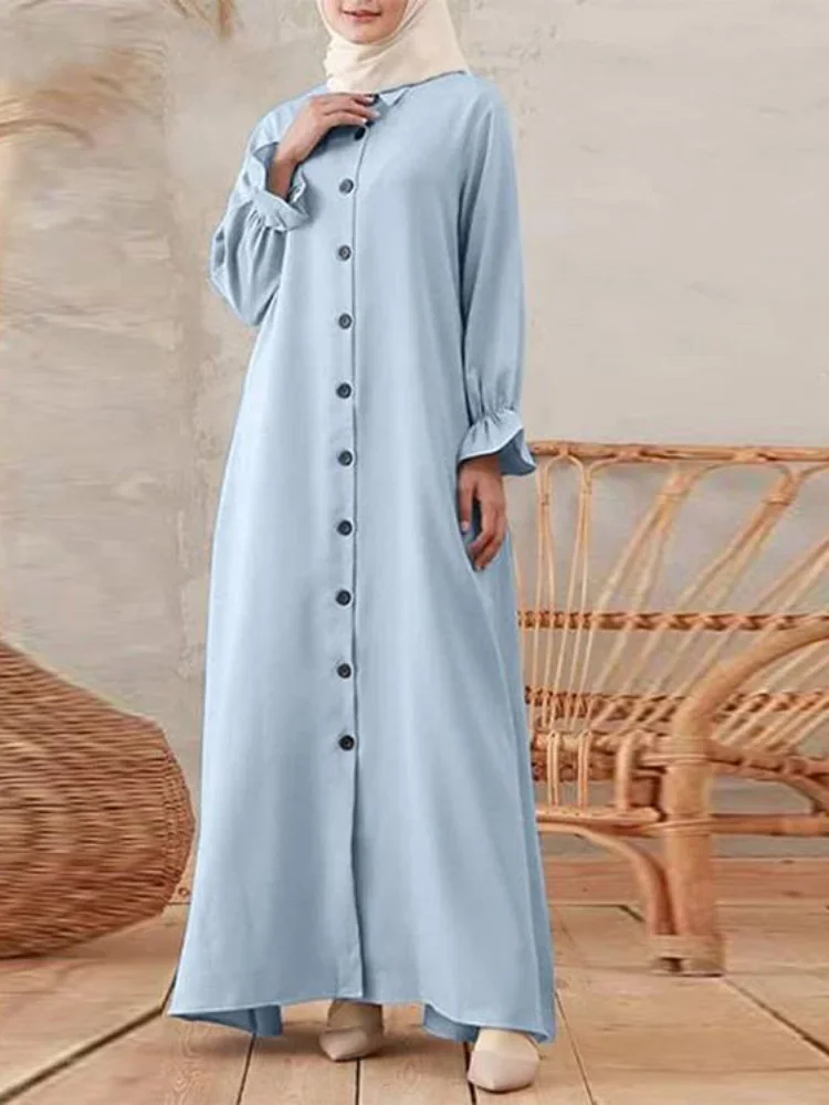 Женское платье-рубашка в мусульманском стиле повседневное длинное платье
