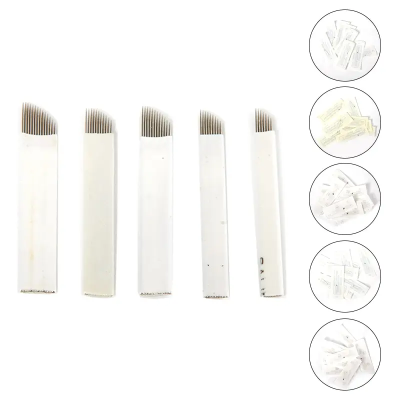 

10Pcs/Set Microblading Blades Needles Tattoo needles Permanent Makeup Needle 7 9 11 12 14 Manual Eyebrow Blades