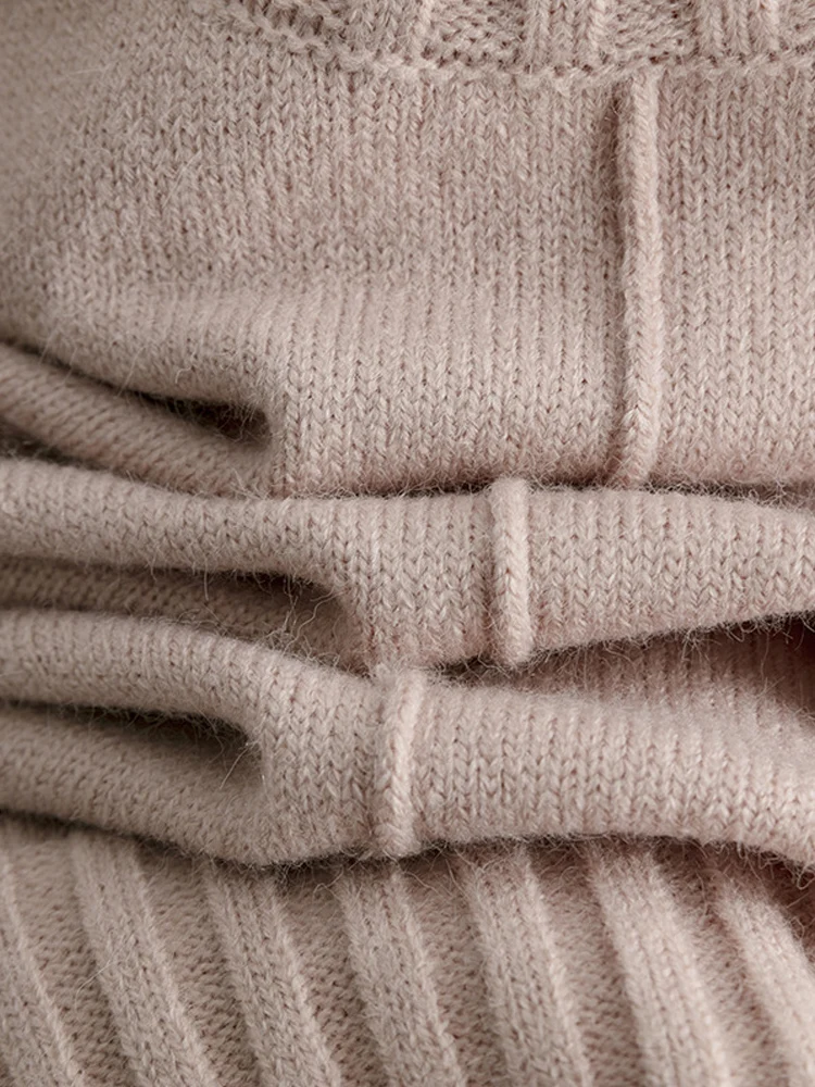 DGLUKE свитер оверсайз с круглым вырезом женский вязаный пуловер длинными рукавами