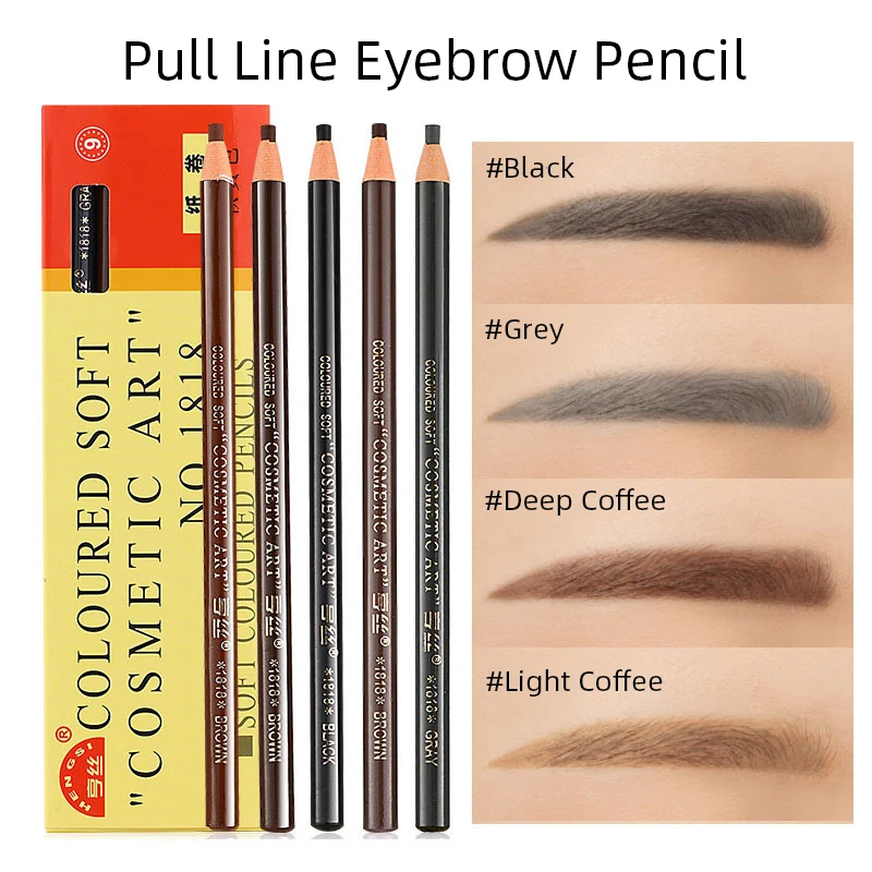 

1pc Eyebrow Pencil Colored Soft Cosmetic Art Permanent Makeup Waterproof Tattoo Tool Long-lasting Eyebrow Pen 5 Colors Available
