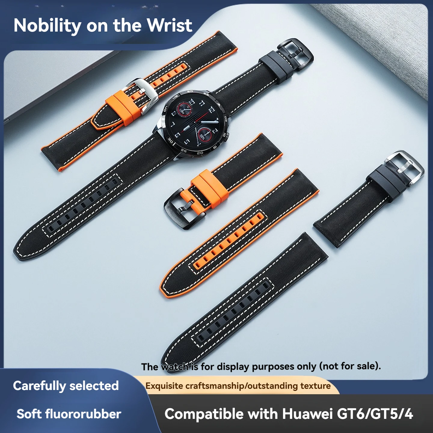 Фото Силиконовый ремешок для Huawei GT5/GT4/GT2, Watch5/4, Sports 3Pro, Magic2, 5Ultra, GS4, Haylou, GS3i, водонепроницаемый, сменный ремешок на запястье. №1