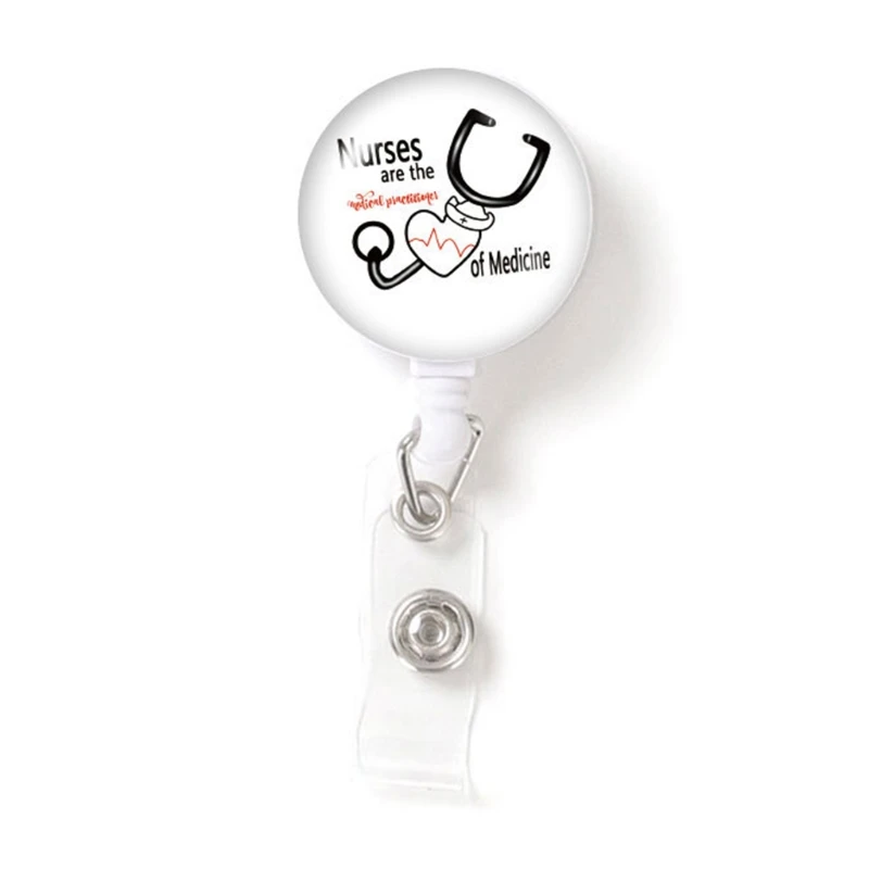 

Round Badge Holder with Clip 360 Spining Badge Reel Retractable Reusable Waterproof for School Office Factory Hospital