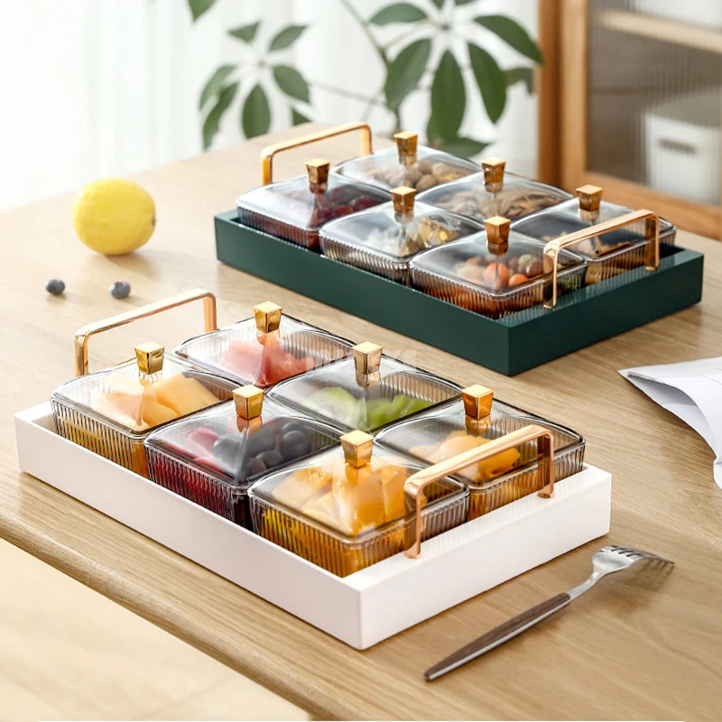 

Новые поступления, белый роскошный лоток для фруктов, пластиковый лоток для закусок, Кухонный Контейнер, 6 шт. в комплекте, небольшие контейн...