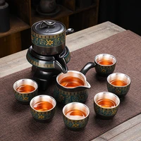 999 silver plated kung fu teaset chinese 8 pcs ceramic travel tea sets high grade porcelain teaset gaiwan teacup ceramic tea cup