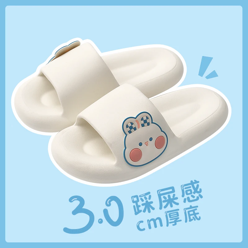 

Summer Women Men's Slippers Outdoor Thick Platform Non-slip Home Easter Cartoon Flip Flops Rabbit Beach Sandals Ladies Shoes