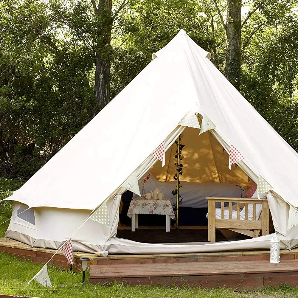 

Высококачественные Гламурные водонепроницаемые индийские пляжные палатки на 8 человек для отдыха на открытом воздухе двухслойная палатка с Императорским колокольчиком 3 м/4 м/5 м/6 м