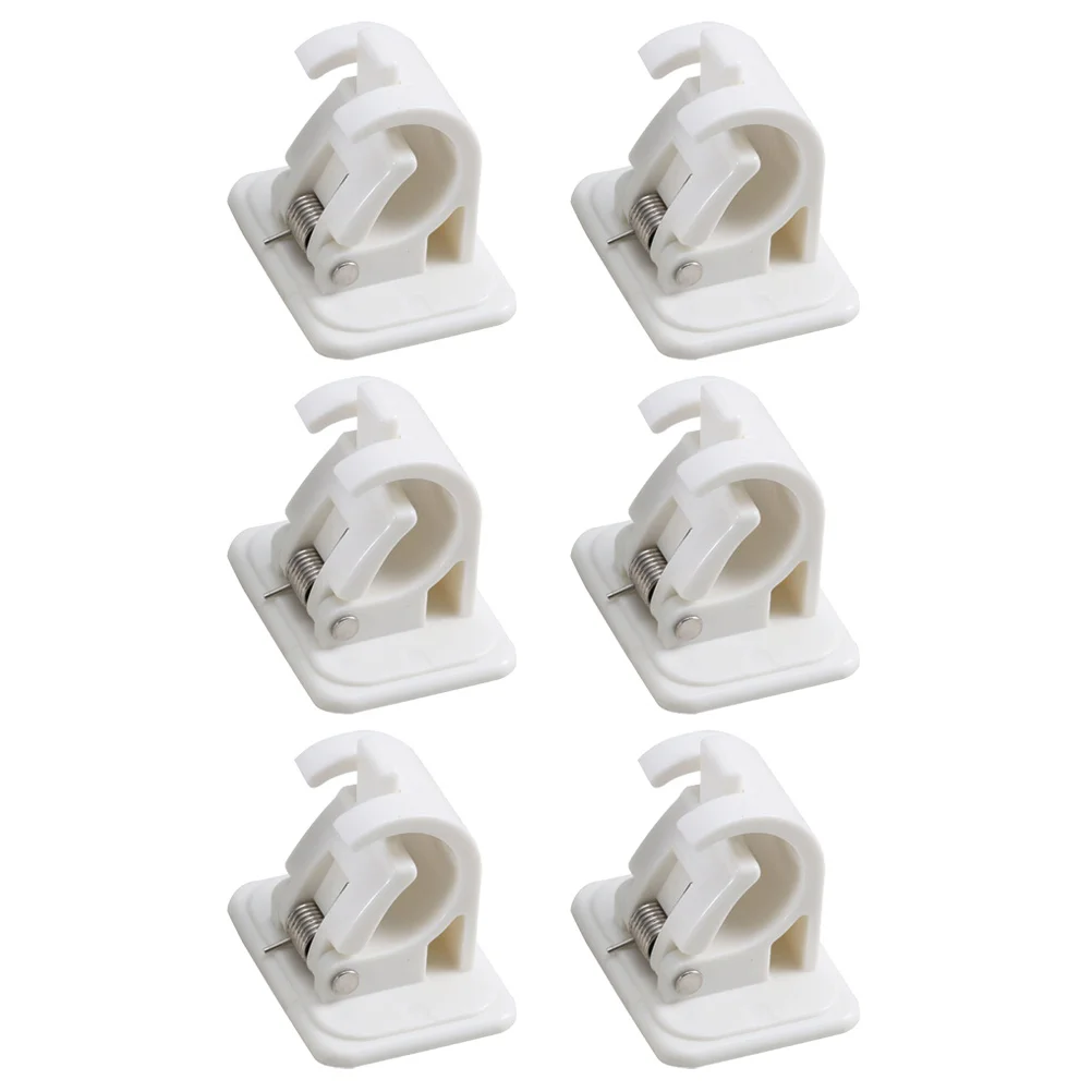 

6pcs Curtain Mounted Holder Curtain Rod Bracket Pole Curtain Support Rod Bracket Curtain Rod Clamp