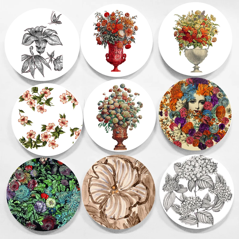 

Flower Wall Plate Milan Design Decorative Plate Wall-Hanging Art Plate Beautiful Ornaments Home/Room/Bar