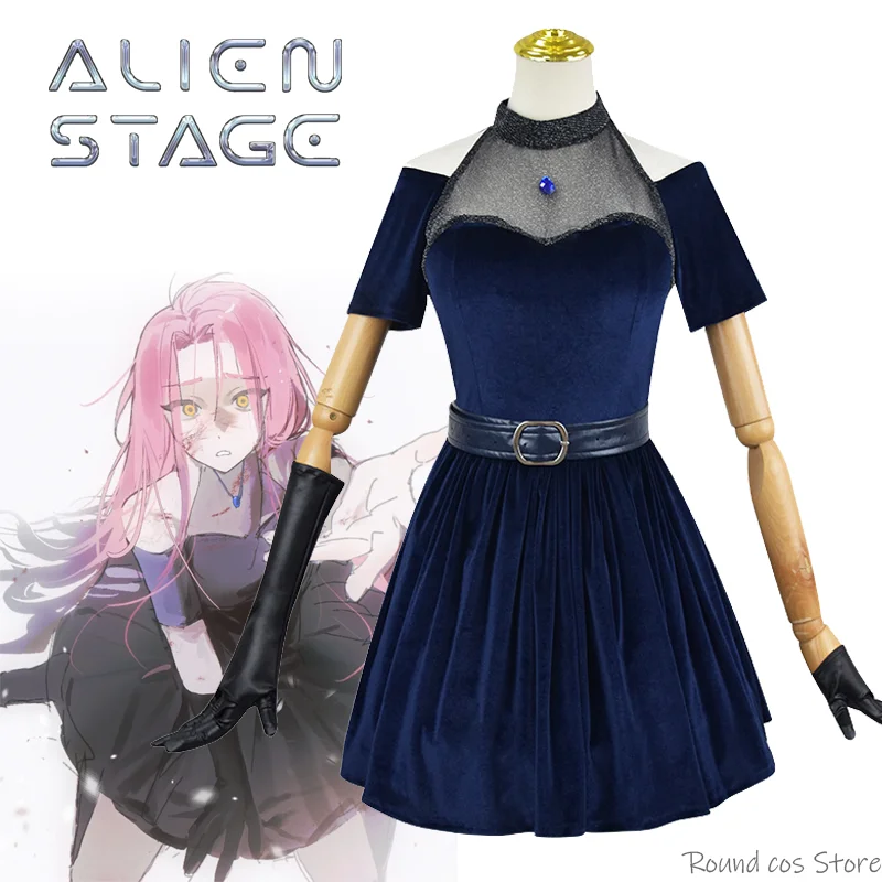 Аниме Alien Stage Mizi косплей женский костюм для взрослых бархатное платье перчатки