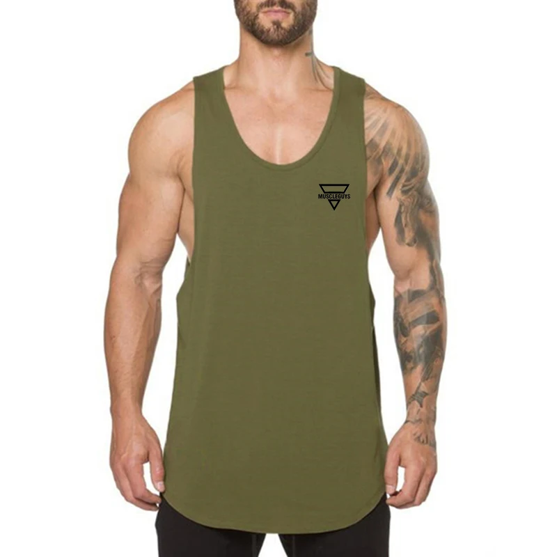 

Summer Compression Gym Tank Top Men Cotton Bodybuilding Fitness Sleeveless T Shirt Workout Clothing Mens Breathable Muscle Vests