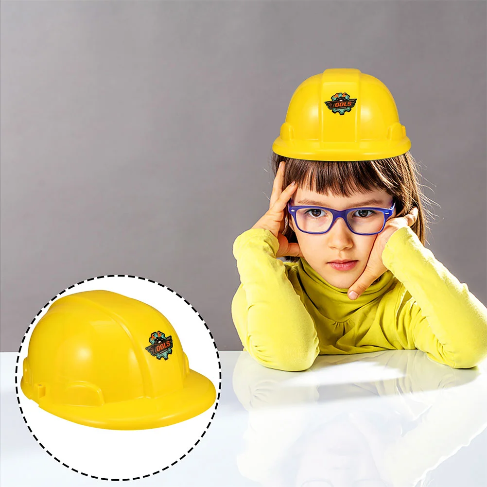 

4 Pcs Hat Kids Novelty Hats Construction Worker Children Toys Theme Party Rayan Yellow Costume Engineering