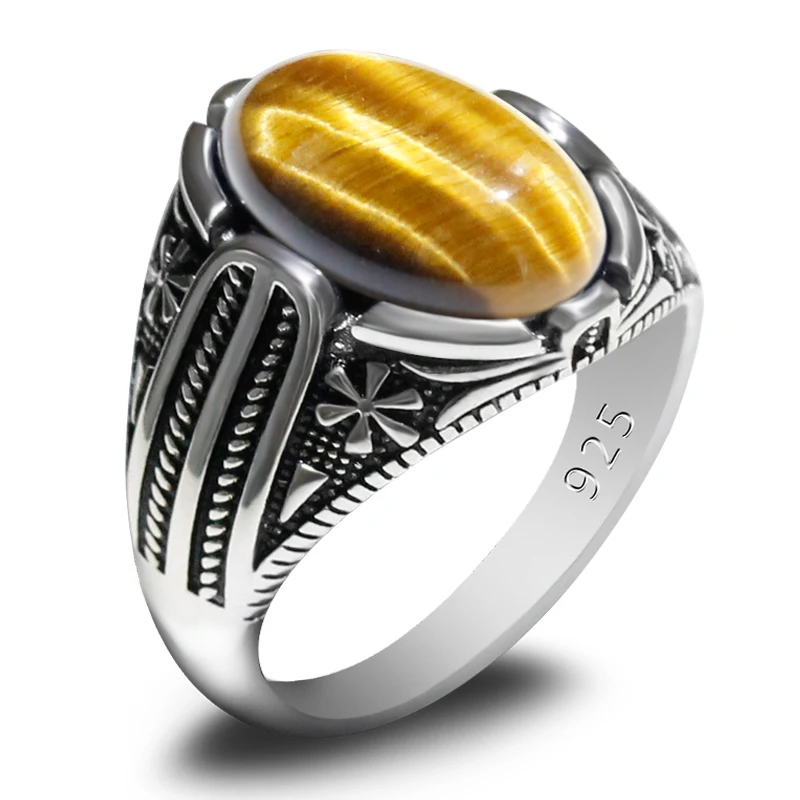 Мужское кольцо ручной работы из чистого серебра пробы