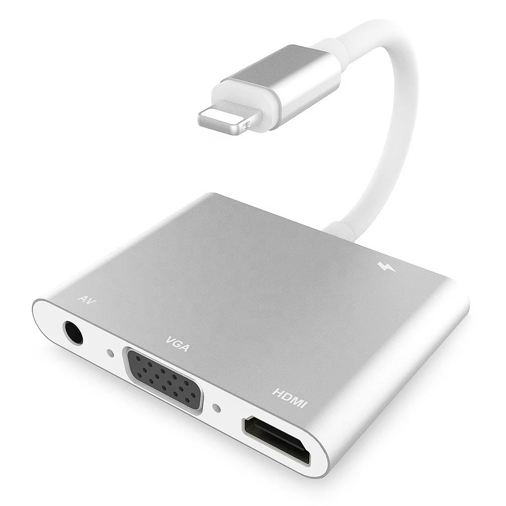 

4 в 1 зарядка AV VGA HUB для Apple Phone интерфейс