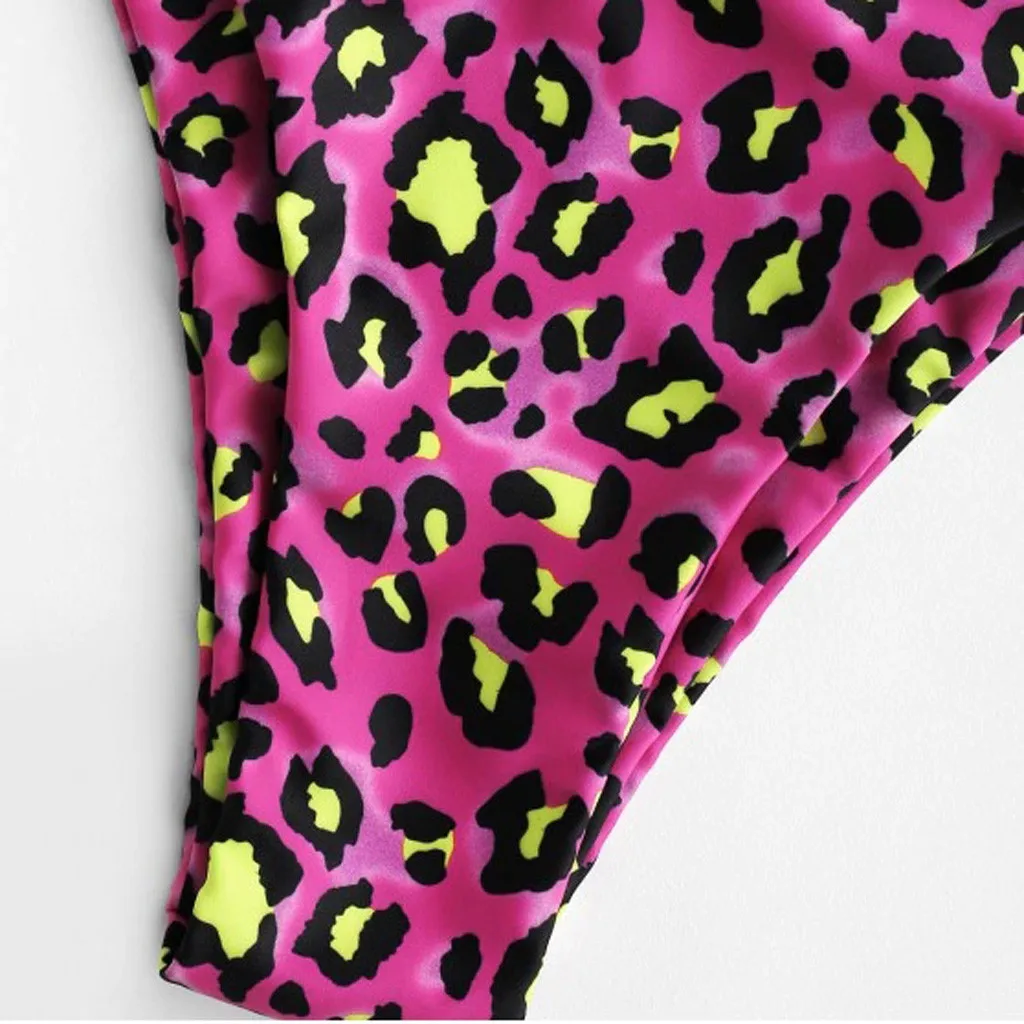 Леопардовый принт пуш-ап на косточках комплект бикини 2024 женский сексуальный