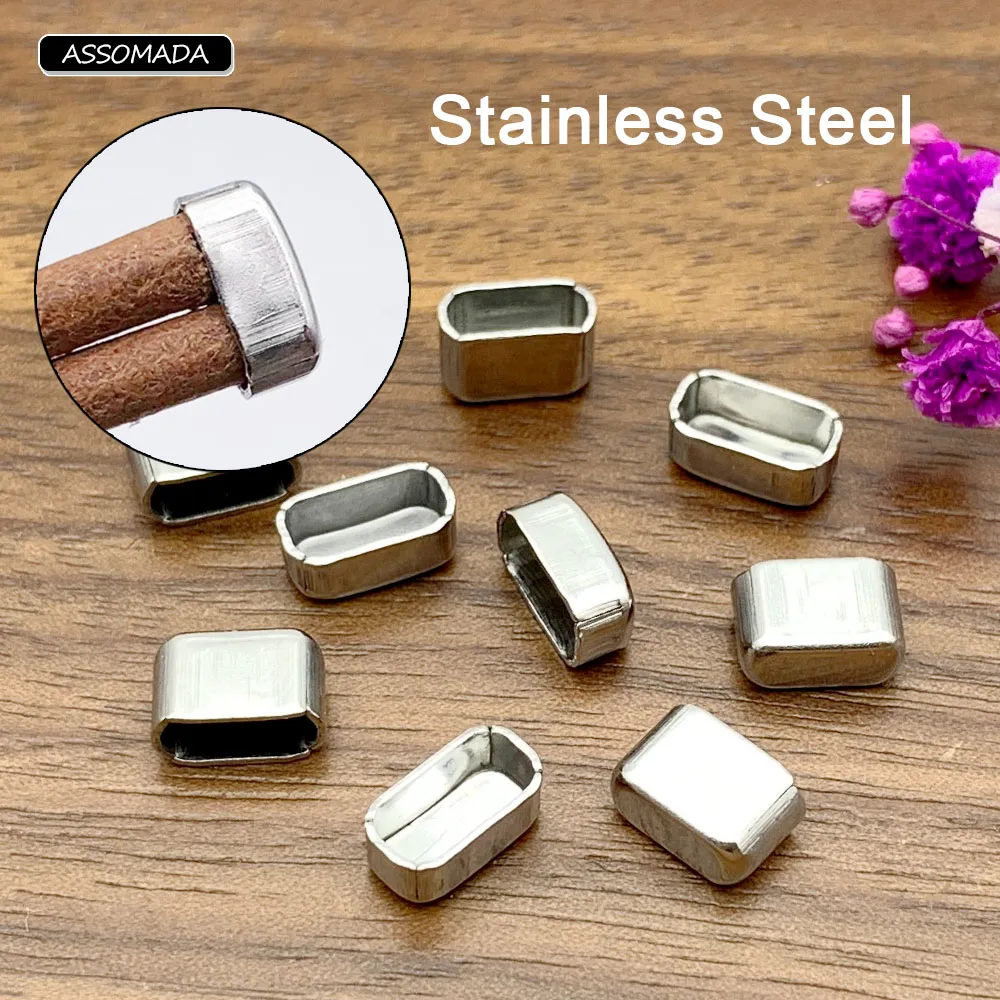 

10pcs Stainless Steel Leather Rope Cap For Necklace Bracelet Handmade Jewerly Cord Ornament Buckle DIY Jewelry Accessories