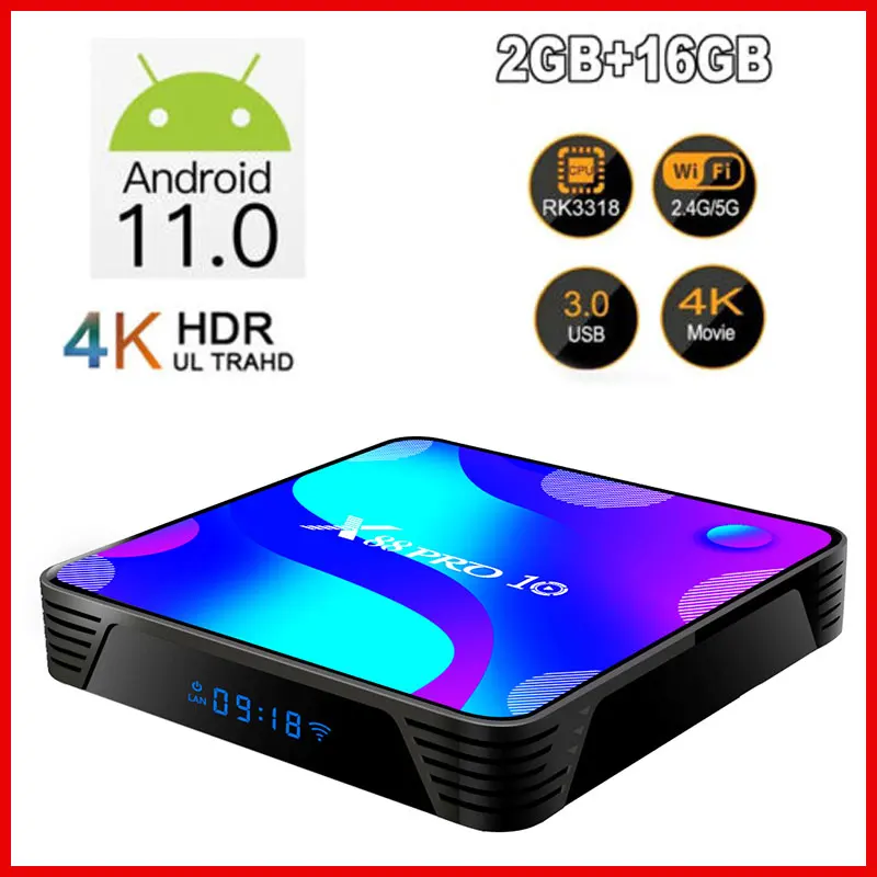 

ТВ-приставка X88 PRO 10, Android 10, Rockchip 3318, 16/32/64 ГБ