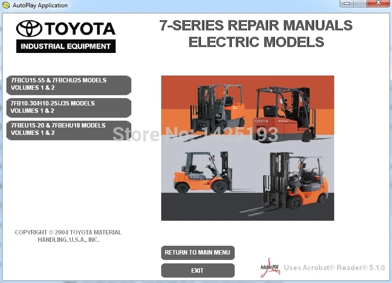 

Forklift 7-series Repair Manuals for TOYOTA
