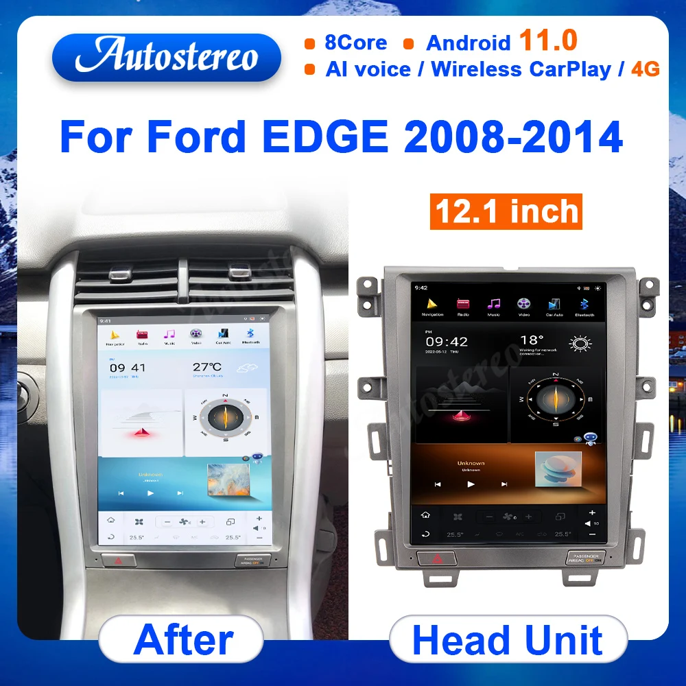 

Android 2008 GPS-навигация для FORD EDGE 2014-, автомобильное радио Qualcomm, головное устройство, мультимедийный плеер, автостереомагнитофон, экран