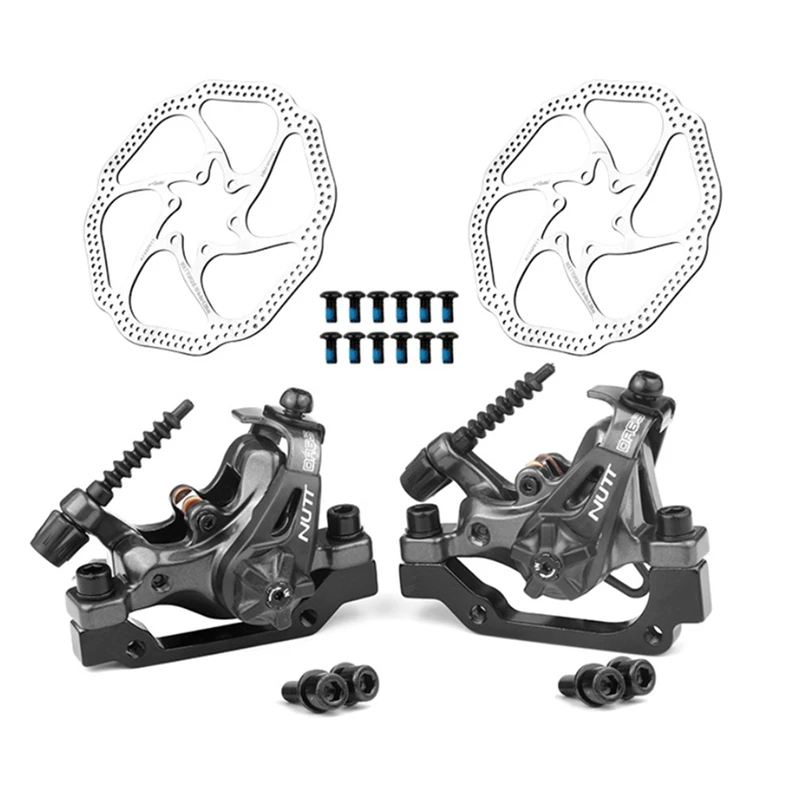 

Механический дисковый тормоз NUTT MTB, двусторонние тормозные колодки 160 мм HS1, ротор самокат, Звездный тормоз для трюков/задний тормоз, детали д...