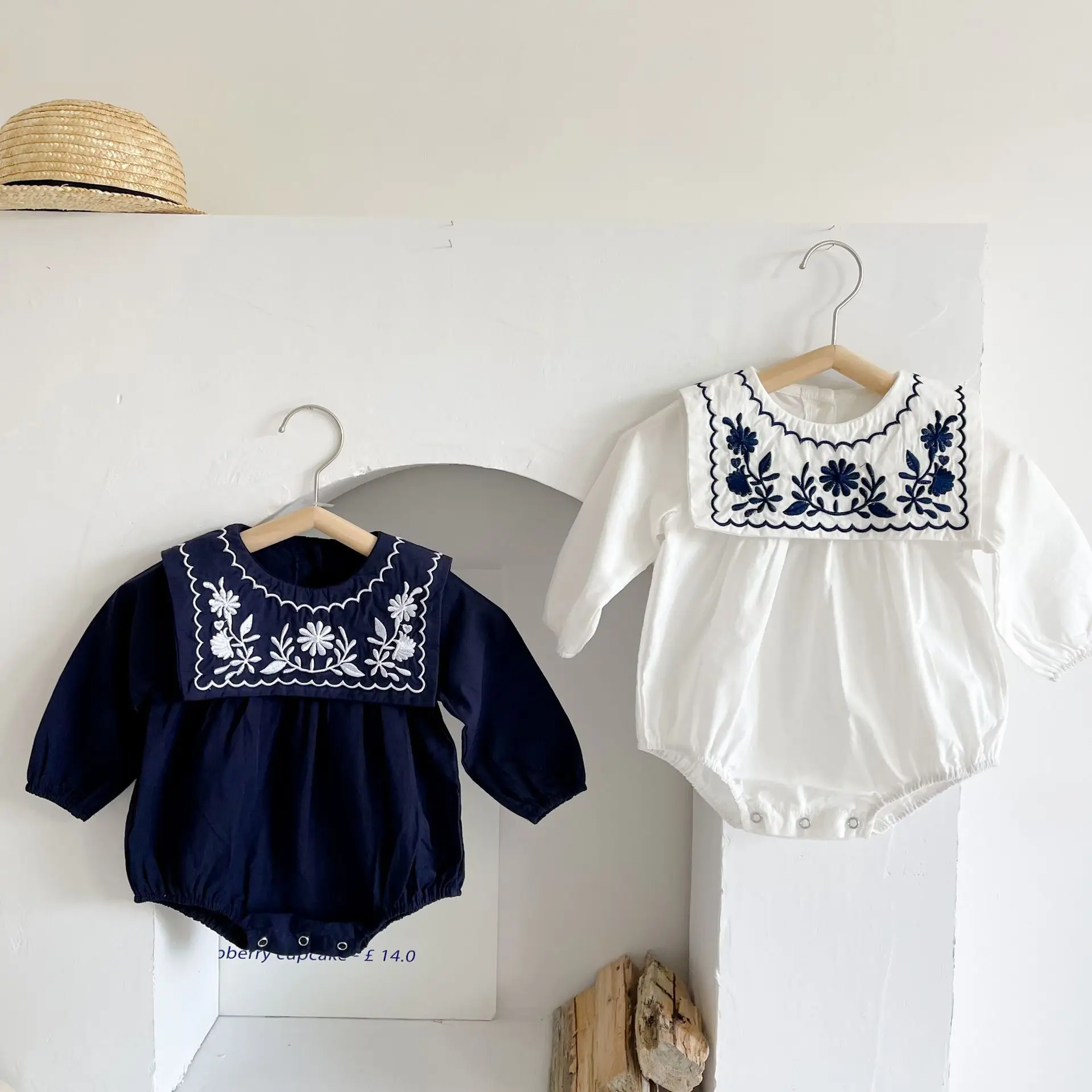 

0-2 Year Old Baby Romper Spring/Autumn kids Navy Collar Jumpsuits Long-Sleeved Outfit Infant Baby One Piece Bodysuit Bodysuit