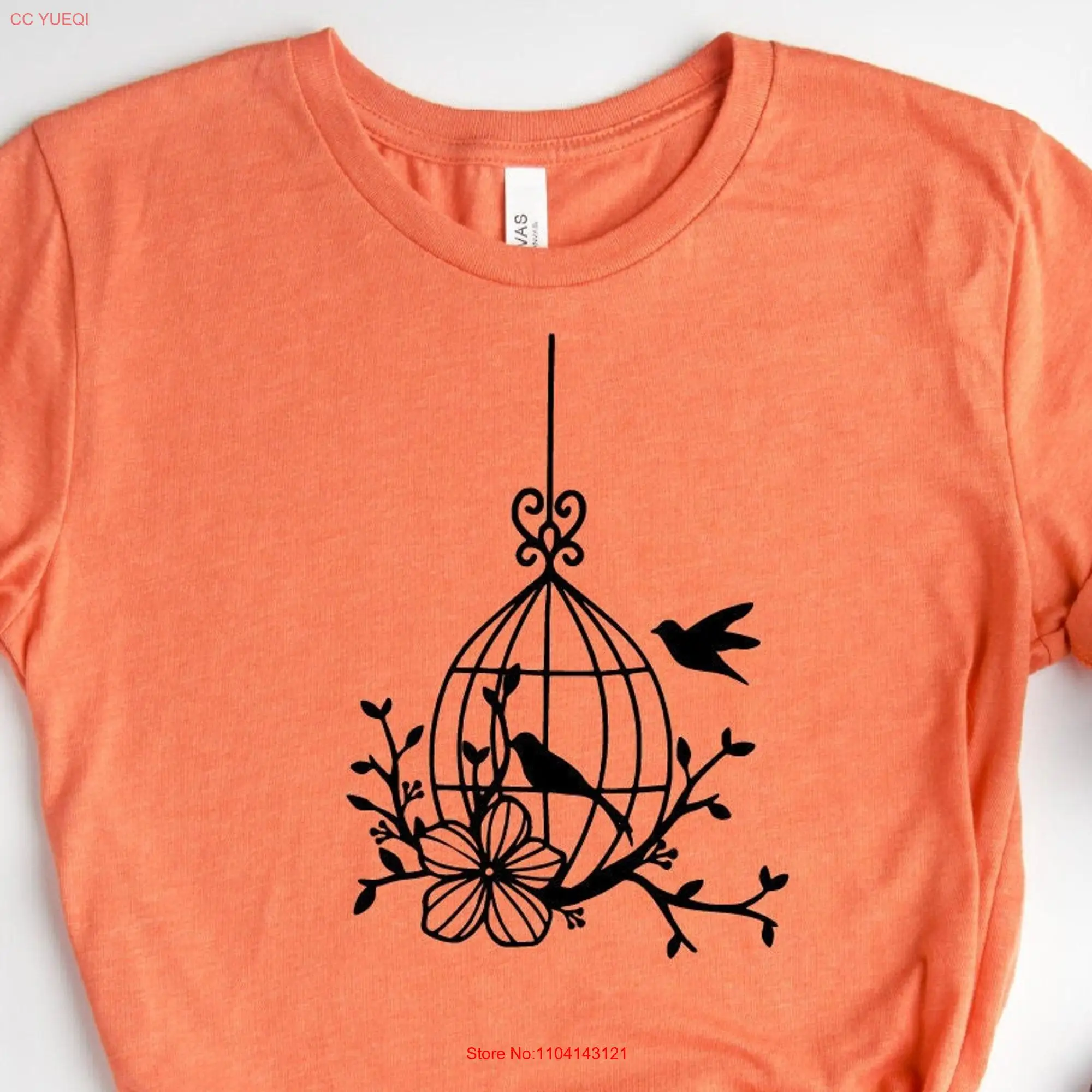 Футболка с изображением птиц в клетке любителей животных природы милых