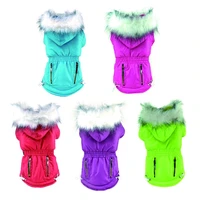 autumn winter pet dog clothes warm casual zipper small dog coat for chihuahua soft fur hoodies puppy dog jacket clothing