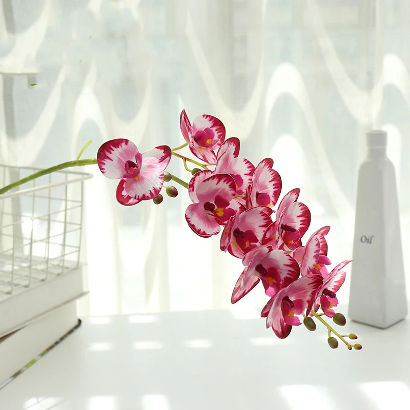 

New 3d Printing Film 7 11 heads Phalaenopsis Artificial Flower Artificial Plant Manufacturers Directly Supply Indoor Decorations