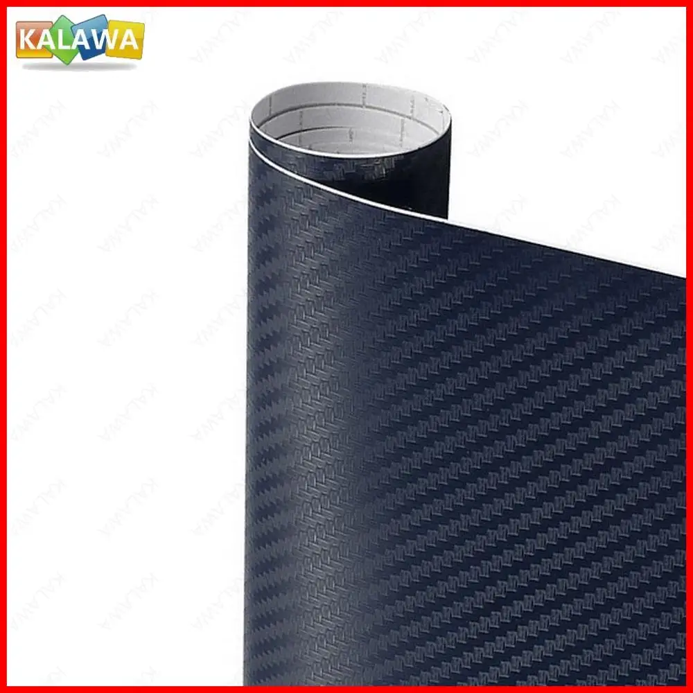 

3D Carbon Fiber Vinyl Blue Multiple Size Car Wrap Sheet Roll Film Sticker Motorcycle Automobile Styling Black Decals Furniture