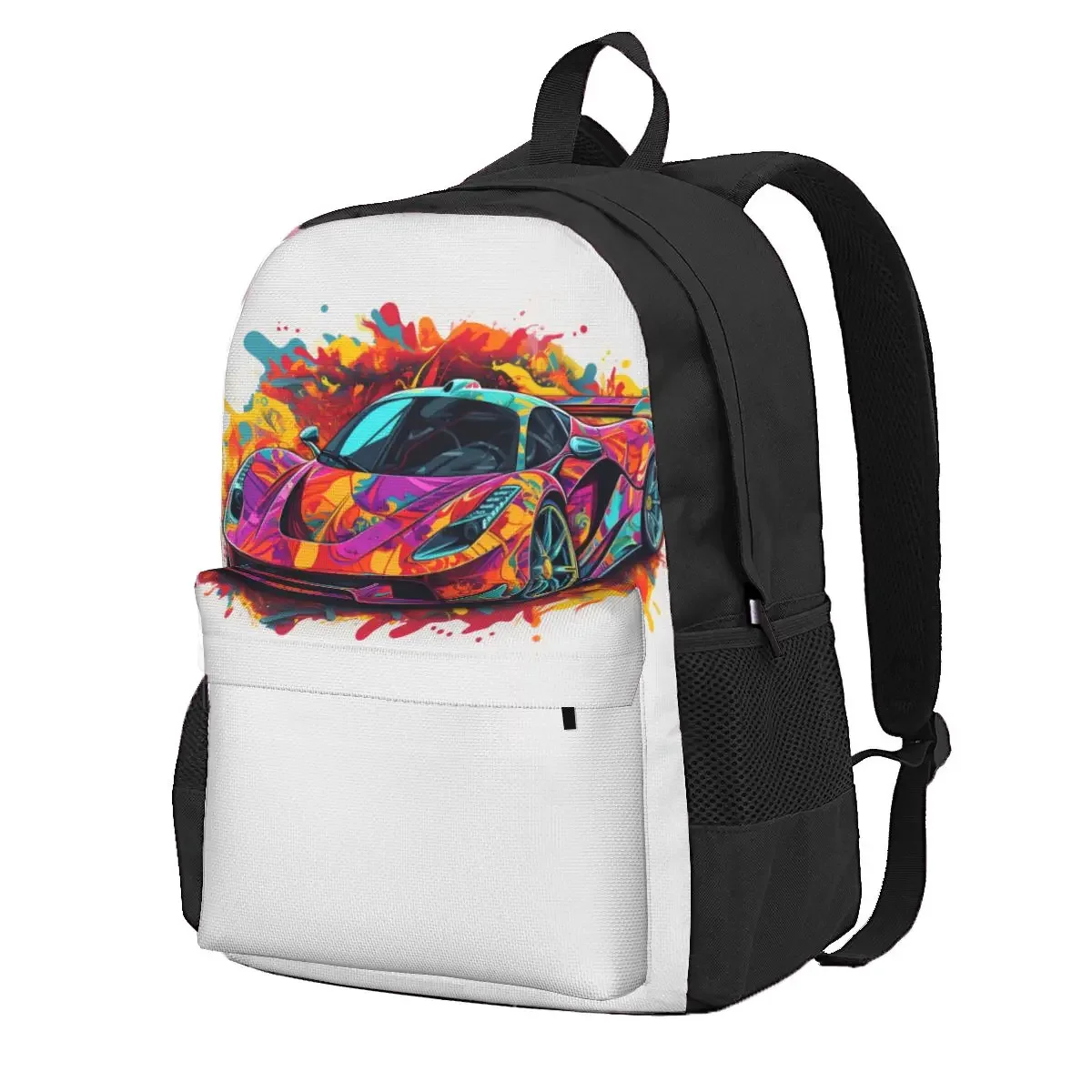 

Страстный спортивный рюкзак с машинкой, Молодежные психоделические большие рюкзаки, Полиэстеровые красивые школьные сумки, спортивный дизайнерский рюкзак