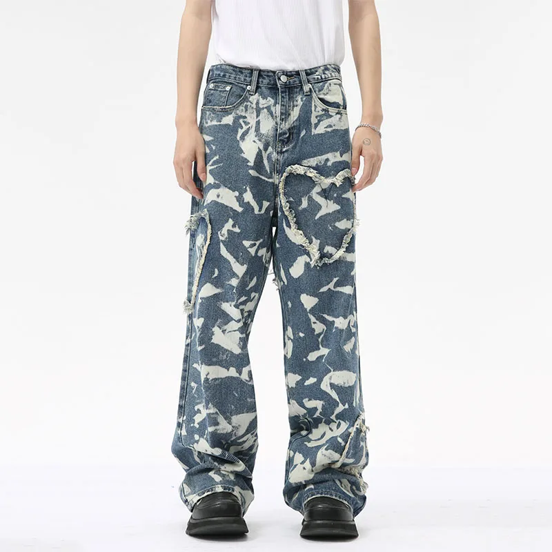 Мужские джинсовые брюки в стиле хип-хоп